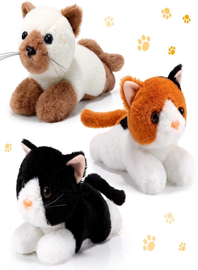 Harrycle 3 Pcs 9 Inch Cat Stuffed Animal Plush Gift Cute Kitten Plush Toys Small Cat Stuffed Animal Sleeping Gifts for Boys Girls Pet Party Favors(Cute Style) - Image 1